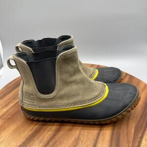 Sorel Out N About Chelsea Duck Waterproof Boots Womens Size 9 Brown Leather